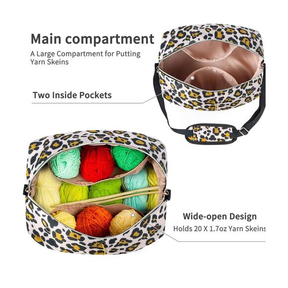 Yarn Storage Organizer Bag for Crocheting and Knitting - Picture 6 of 7